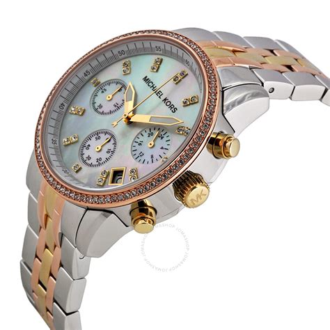 michael kors ritz mother of pearl dial chronograph watch|ritz chronograph mother of pearl dial ladies watch mk5650.